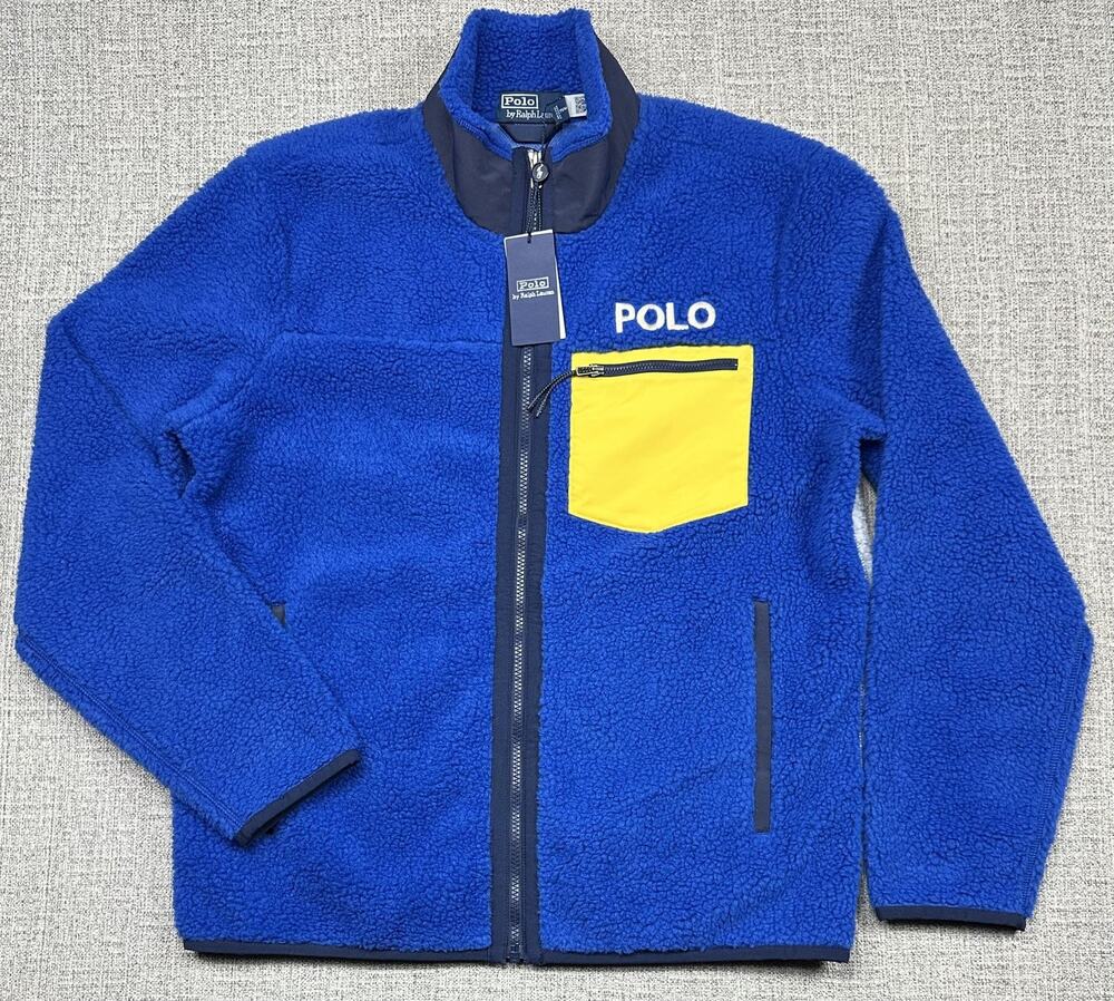 Polo Ralph Lauren Jacket Mens Medium Blue Polo Ski Fleece 92 Skier NWT Authentic